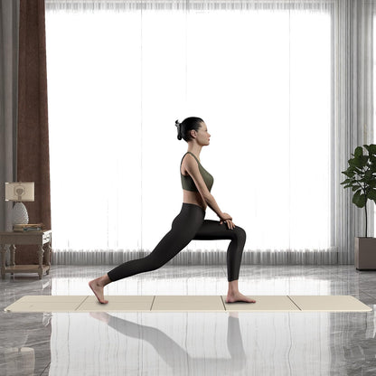 Foldable Yoga Mat for Travel Folding Yoga Mat 6mm Thick with Carrying Bag, Non-Slip TPE Exercise Pilates Mat for 72" L x 24" W x 0.24 Inch