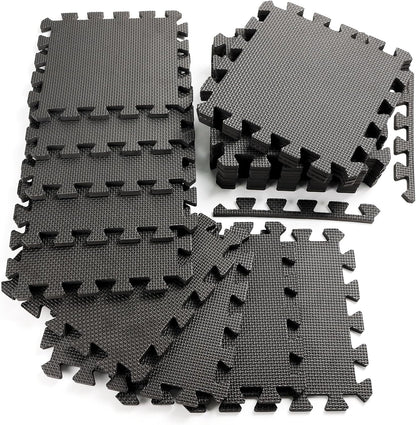 20 Sq Ft Gym Floor Mats, 0.5" Thick Interlocking Foam Tiles