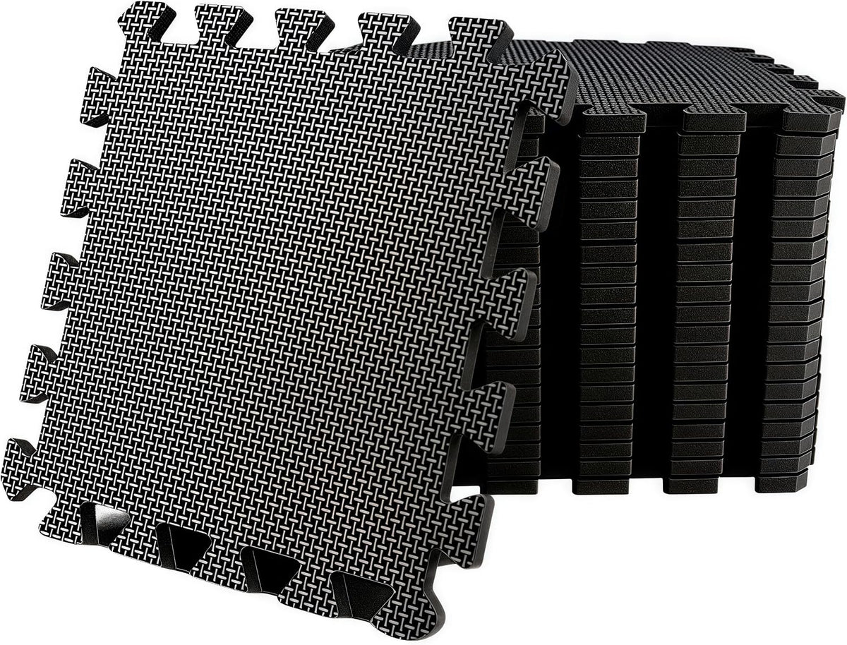 20 Sq Ft Gym Floor Mats, 0.5" Thick Interlocking Foam Tiles