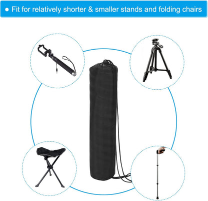 20 Inch Ultra Mini Chair Replacement Bag, Nylon Foldable Tripod Carry Case Storage Bag with Shoulder Strap for Outdoor Travel, Black