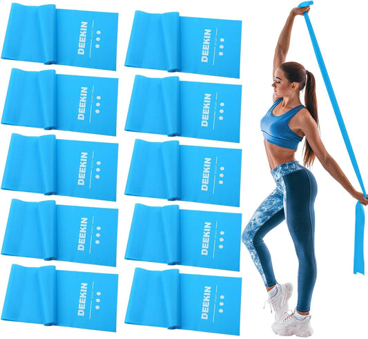 10 Pcs Resistance Bands Professional Exercise Elastic Bands Latex-Free Yoga Starter Set for Pilates, Physical Therapy, Strength Training, Yoga, Working Out for Women Home Gym