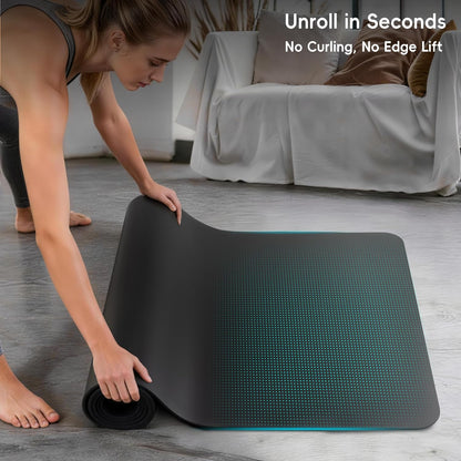 Professional PU & Natural Rubber Yoga Mat – Non Slip 5mm Thick Workout Mats for Women & Men, 72"x27" Wide Exercise Pad for Hot Yoga, Pilates, HIIT & Home Gym – Strap Included