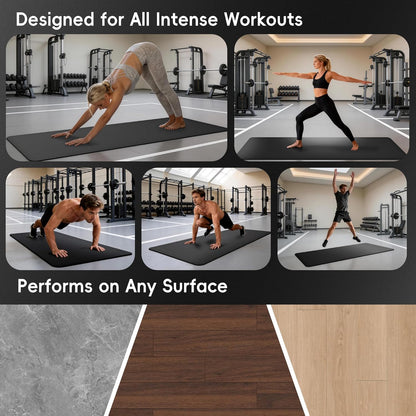 Professional PU & Natural Rubber Yoga Mat – Non Slip 5mm Thick Workout Mats for Women & Men, 72"x27" Wide Exercise Pad for Hot Yoga, Pilates, HIIT & Home Gym – Strap Included