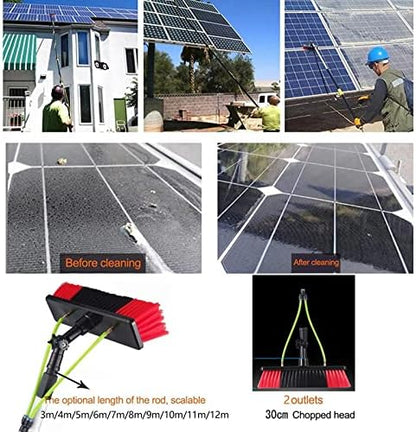 Teles s Cleaning Brush Kit Extendable Water Fed Brush for Solar Panel & Window Cleaning Rotating Tool for Efficient Household Use Ideal for Photovoltaic Panels