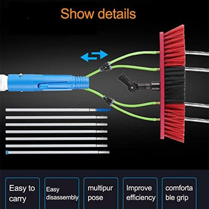 Teles s Cleaning Brush Kit Extendable Water Fed Brush for Solar Panel & Window Cleaning Rotating Tool for Efficient Household Use Ideal for Photovoltaic Panels
