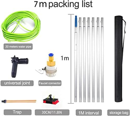 Teles s Cleaning Brush Kit Extendable Water Fed Brush for Solar Panel & Window Cleaning Rotating Tool for Efficient Household Use Ideal for Photovoltaic Panels
