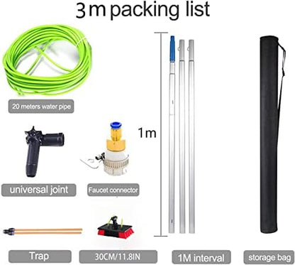 Teles s Cleaning Brush Kit Extendable Water Fed Brush for Solar Panel & Window Cleaning Rotating Tool for Efficient Household Use Ideal for Photovoltaic Panels