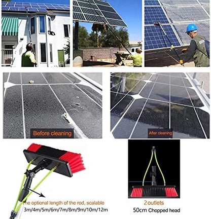 Teles s Cleaning Brush Kit Extendable Water Fed Brush for Solar Panel & Window Cleaning Rotating Tool for Efficient Household Use Ideal for Photovoltaic Panels