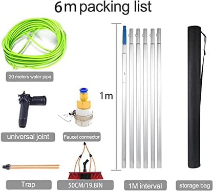 Teles s Cleaning Brush Kit Extendable Water Fed Brush for Solar Panel & Window Cleaning Rotating Tool for Efficient Household Use Ideal for Photovoltaic Panels