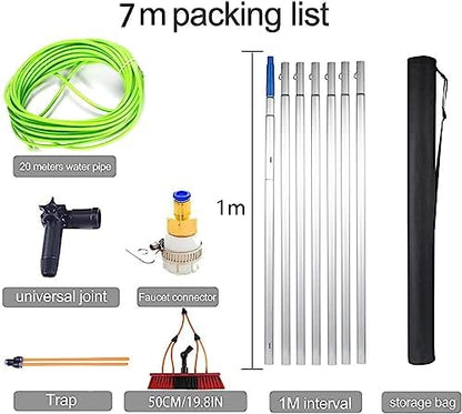 Teles s Cleaning Brush Kit Extendable Water Fed Brush for Solar Panel & Window Cleaning Rotating Tool for Efficient Household Use Ideal for Photovoltaic Panels