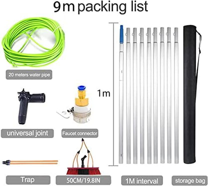 Teles s Cleaning Brush Kit Extendable Water Fed Brush for Solar Panel & Window Cleaning Rotating Tool for Efficient Household Use Ideal for Photovoltaic Panels
