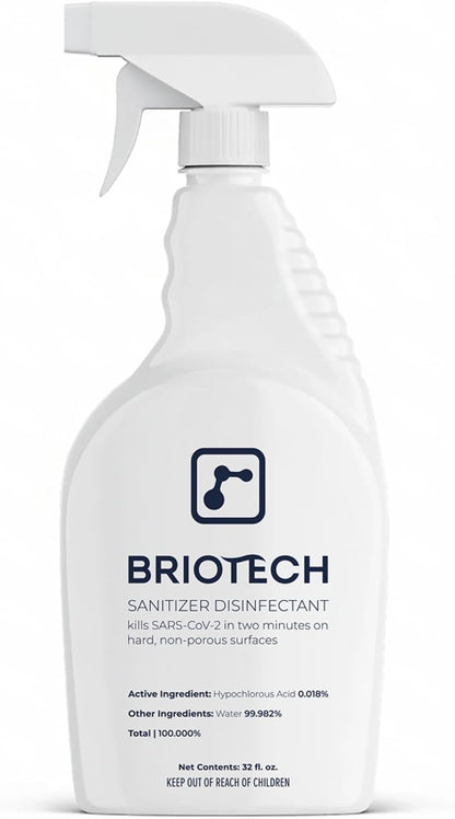 BRIOTECH Sanitizer Disinfectant, Hypochlorous Acid, 32 oz