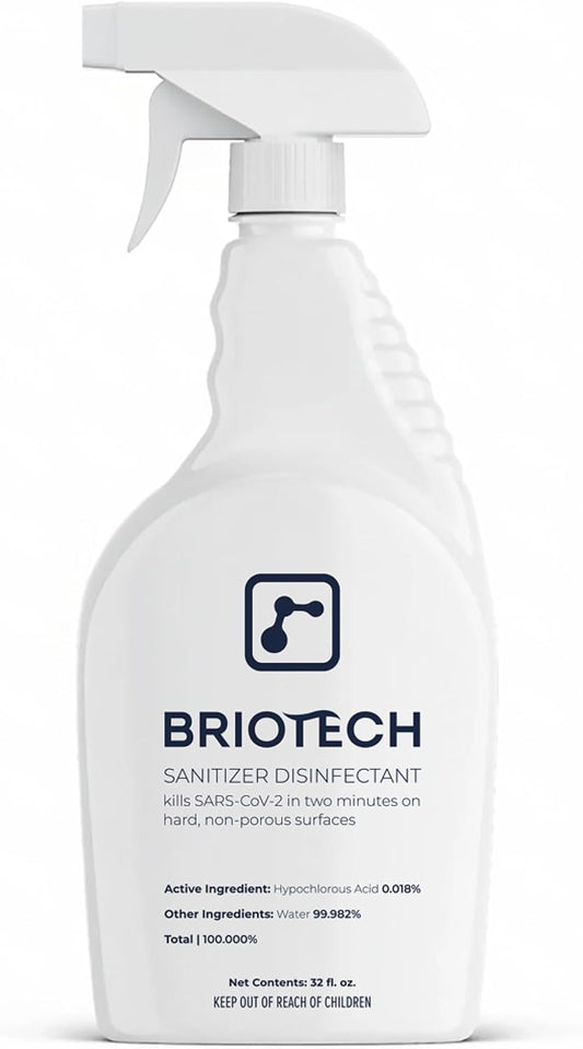 BRIOTECH Sanitizer Disinfectant, Hypochlorous Acid, 32 oz