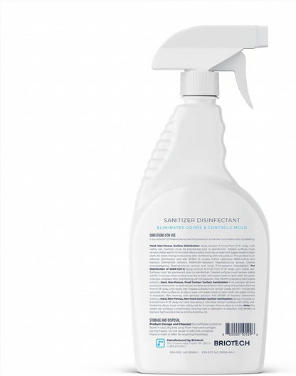 BRIOTECH Sanitizer Disinfectant, Hypochlorous Acid, 32 oz