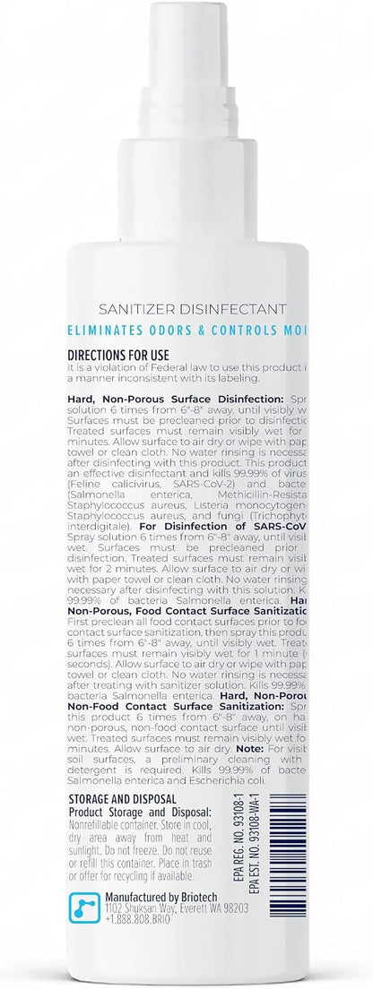 BRIOTECH Sanitizer Disinfectant, Hypochlorous Acid, 32 oz