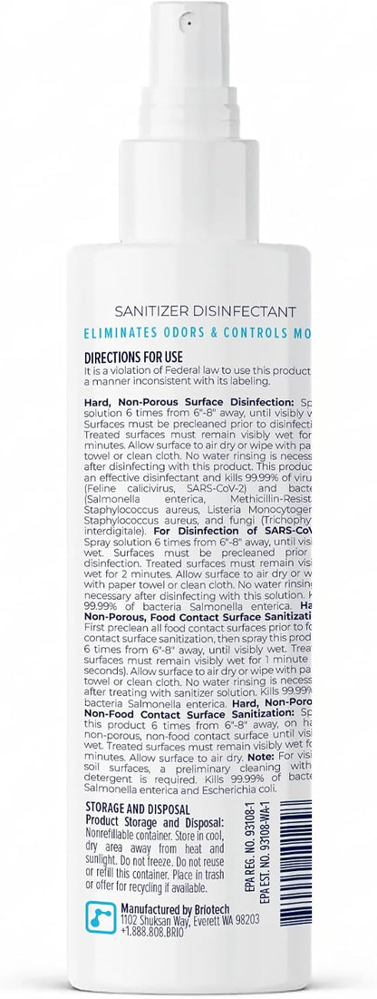 BRIOTECH Sanitizer Disinfectant, Hypochlorous Acid, 32 oz