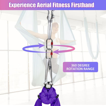 Aerial Silks Kit & Aerial Yoga Hammock - 11Yd Premium Fabric with Hardware
