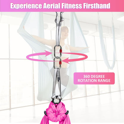 Aerial Silks Kit & Aerial Yoga Hammock - 11Yd Premium Fabric with Hardware