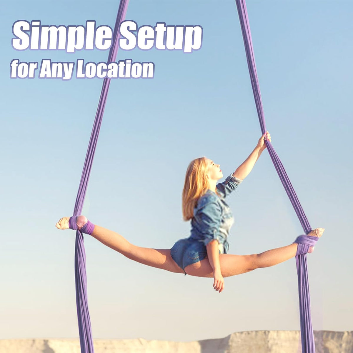 Aerial Silks Kit & Aerial Yoga Hammock - 11Yd Premium Fabric with Hardware