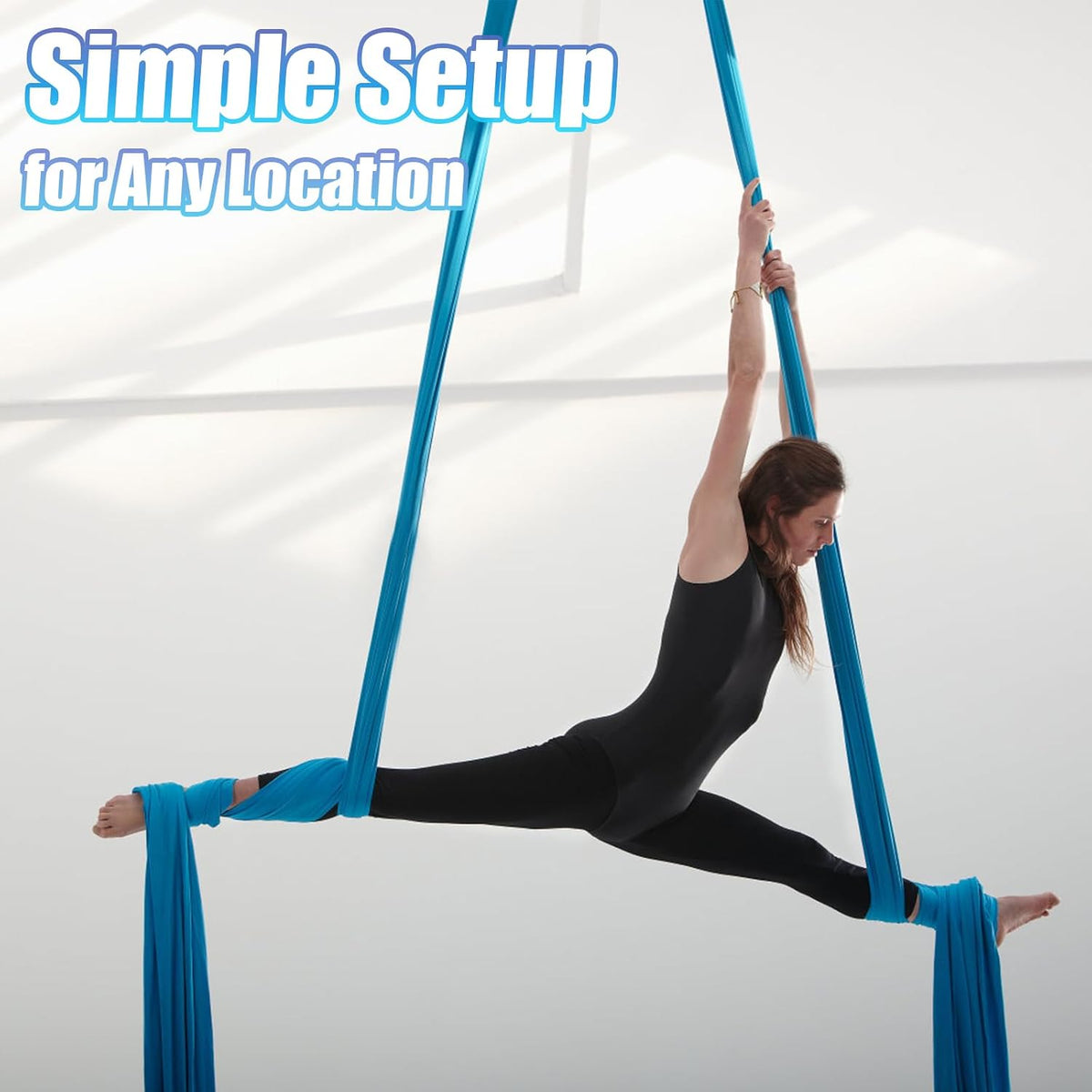 Aerial Silks Kit & Aerial Yoga Hammock - 11Yd Premium Fabric with Hardware