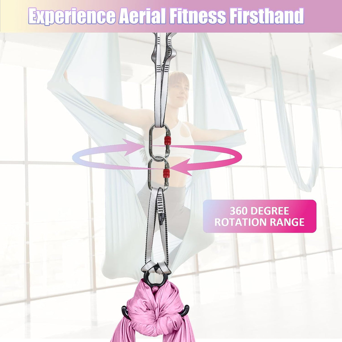 Aerial Silks Kit & Aerial Yoga Hammock - 11Yd Premium Fabric with Hardware