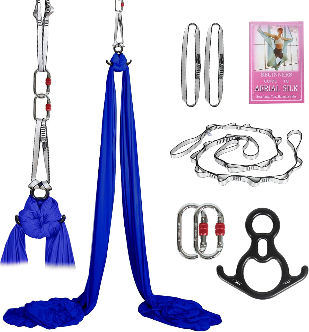 Aerial Silks Kit & Aerial Yoga Hammock - 11Yd Premium Fabric with Hardware