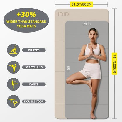 Foldable Yoga Mat Extra Large 74"×31.5"