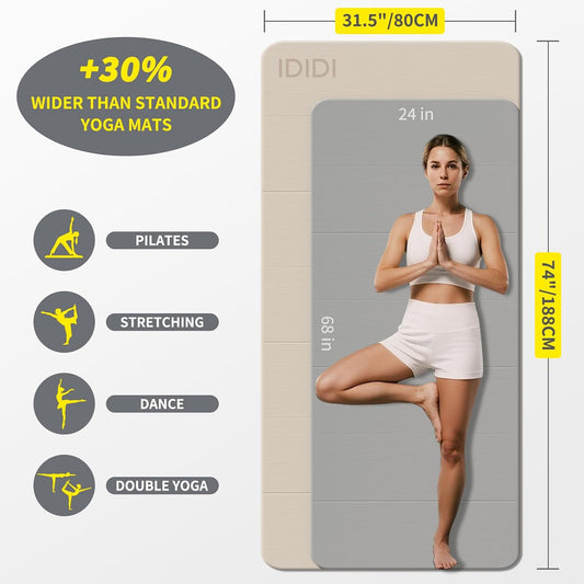 Foldable Yoga Mat Extra Large 74"×31.5"