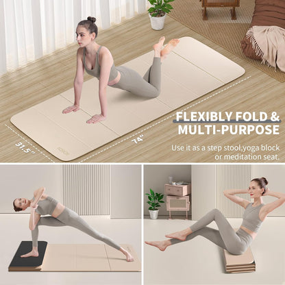 Foldable Yoga Mat Extra Large 74"×31.5"