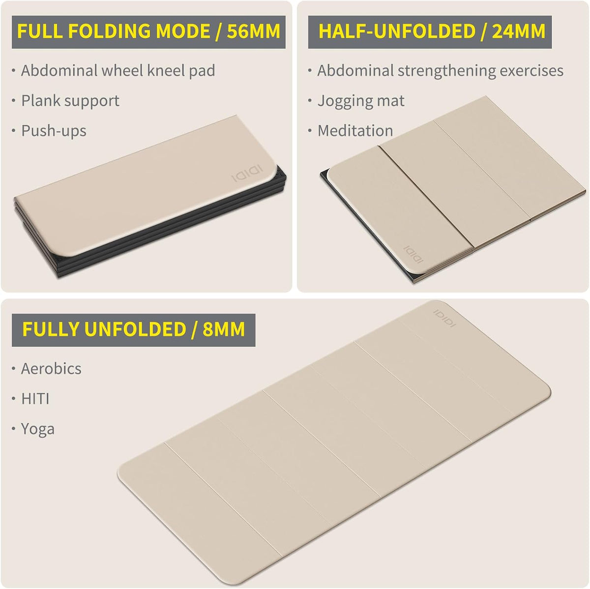 Foldable Yoga Mat Extra Large 74"×31.5"