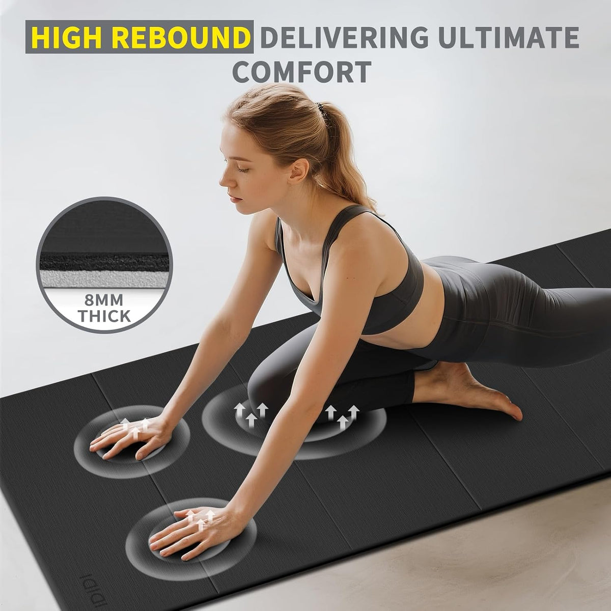 Foldable Yoga Mat Extra Large 74"×31.5"