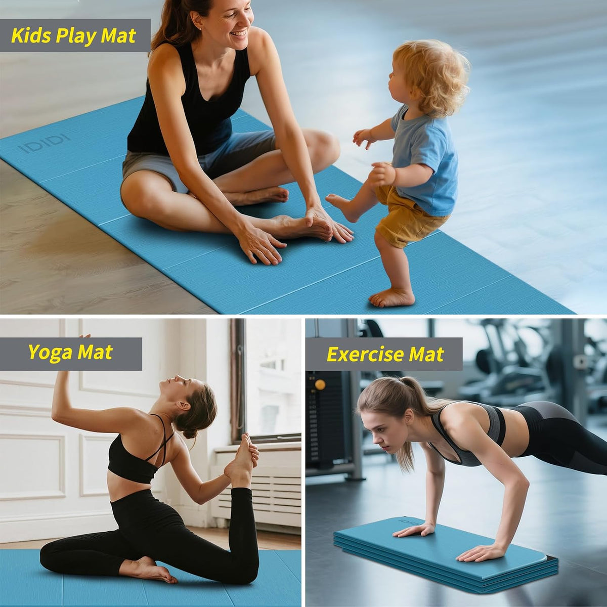 Foldable Yoga Mat Extra Large 74"×31.5"