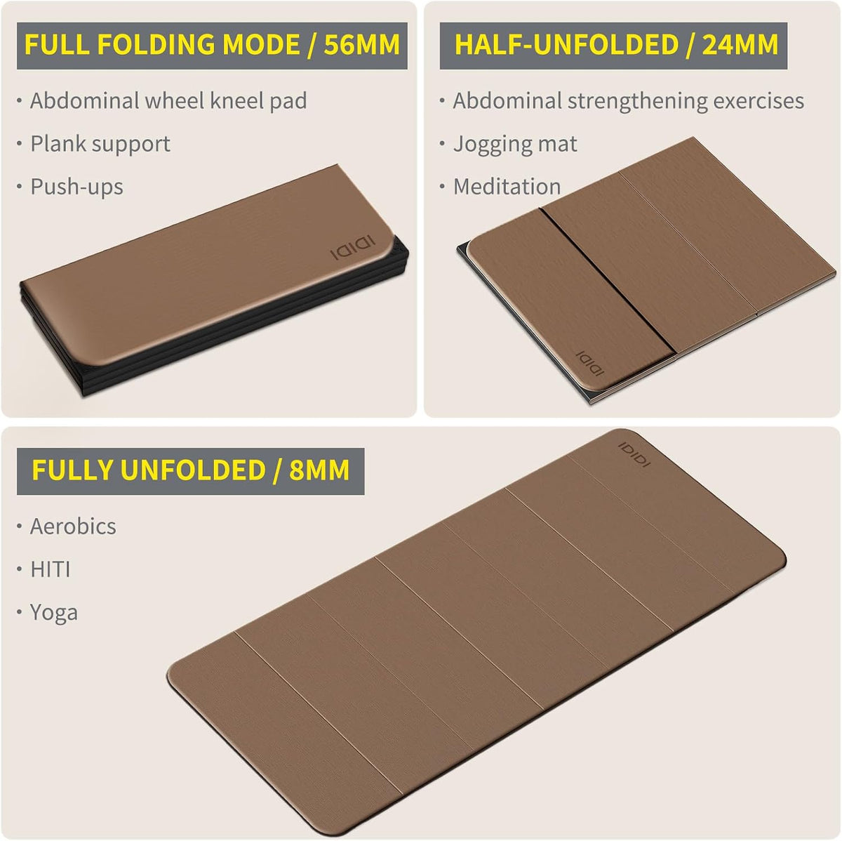 Foldable Yoga Mat Extra Large 74"×31.5"