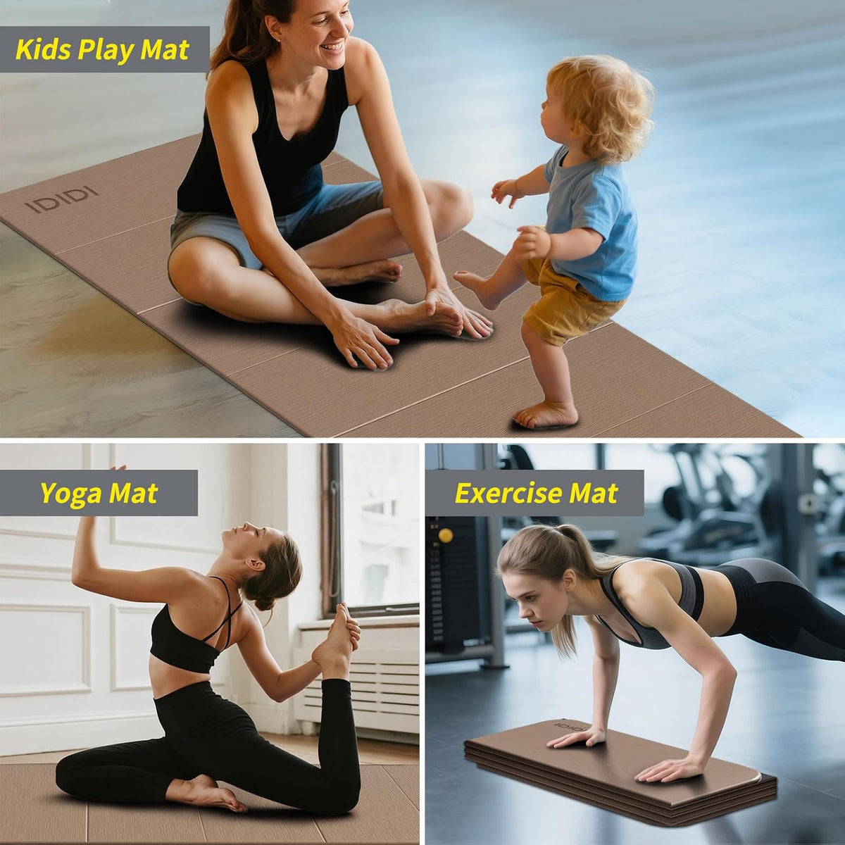 Foldable Yoga Mat Extra Large 74"×31.5"