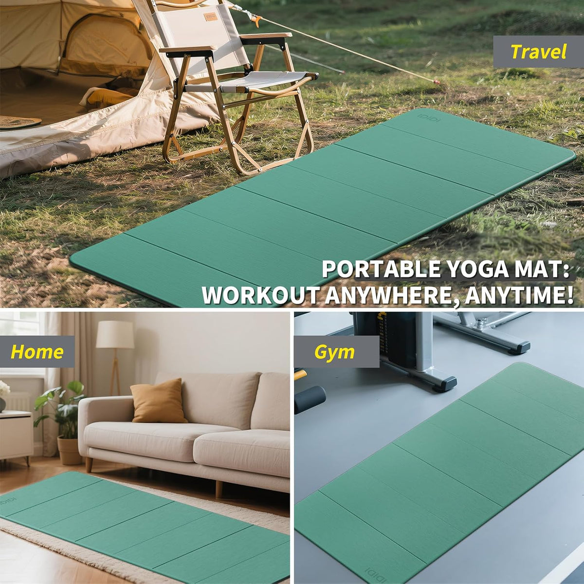 Foldable Yoga Mat Extra Large 74"×31.5"