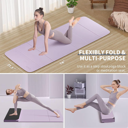 Foldable Yoga Mat Extra Large 74"×31.5"