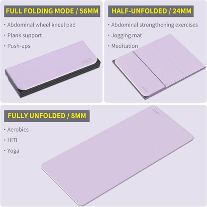 Foldable Yoga Mat Extra Large 74"×31.5"