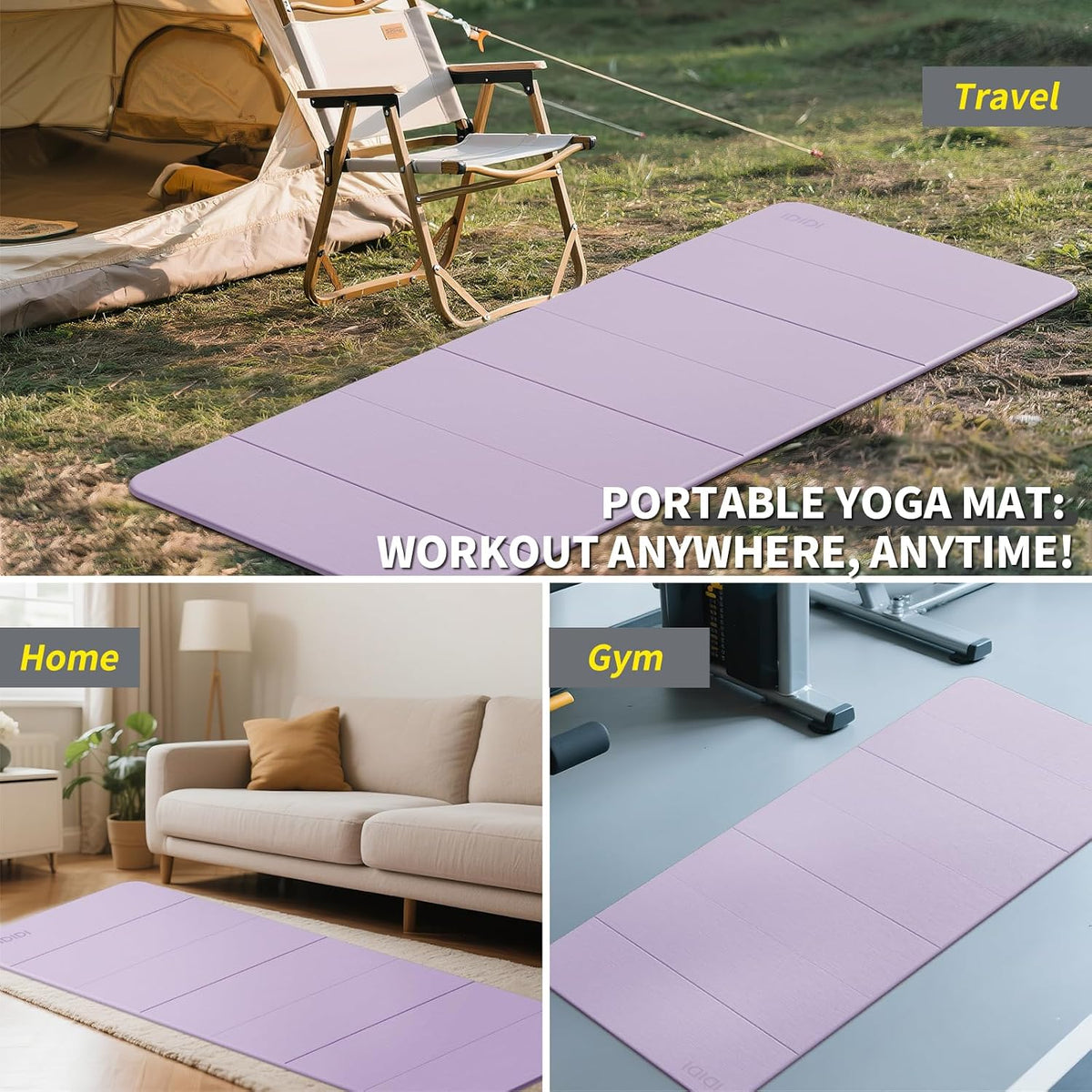 Foldable Yoga Mat Extra Large 74"×31.5"