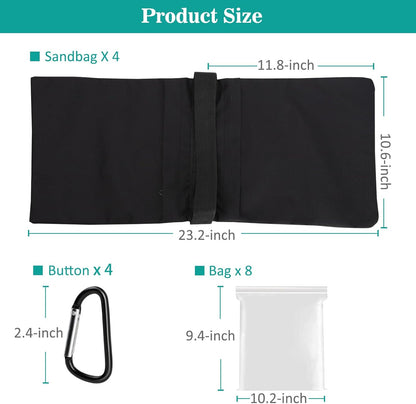 4 Packs Sandbags Weight Bags for Light Stand Photography Video Equipment, Heavy Duty Saddlebag for Backdrop Stand, Photo Tripod, Canopy, Pop up Tent, Umbrella Base, Fishing Chair, Picnic Table