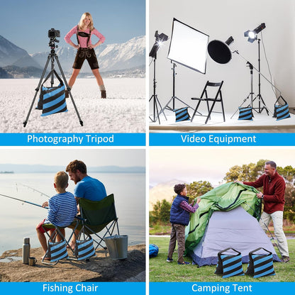 4 Packs Sandbags Weight Bags for Light Stand Photography Video Equipment, Heavy Duty Saddlebag for Backdrop Stand, Photo Tripod, Canopy, Pop up Tent, Umbrella Base, Fishing Chair, Picnic Table