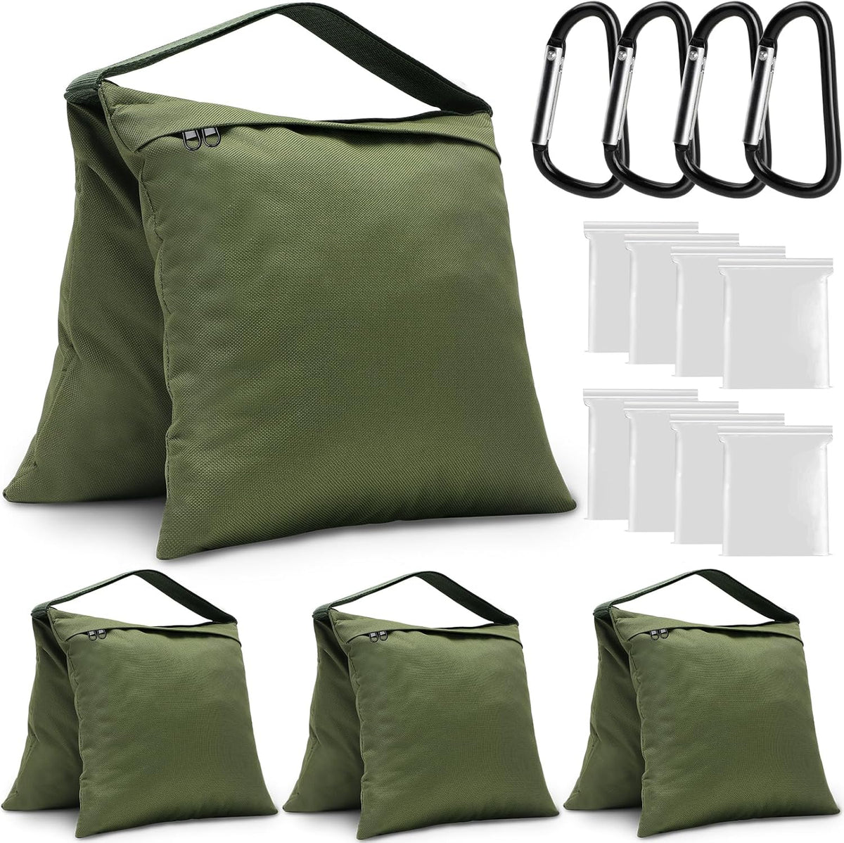 4 Packs Sandbags Weight Bags for Light Stand Photography Video Equipment, Heavy Duty Saddlebag for Backdrop Stand, Photo Tripod, Canopy, Pop up Tent, Umbrella Base, Fishing Chair, Picnic Table