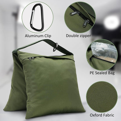 4 Packs Sandbags Weight Bags for Light Stand Photography Video Equipment, Heavy Duty Saddlebag for Backdrop Stand, Photo Tripod, Canopy, Pop up Tent, Umbrella Base, Fishing Chair, Picnic Table