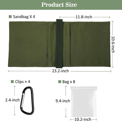 4 Packs Sandbags Weight Bags for Light Stand Photography Video Equipment, Heavy Duty Saddlebag for Backdrop Stand, Photo Tripod, Canopy, Pop up Tent, Umbrella Base, Fishing Chair, Picnic Table