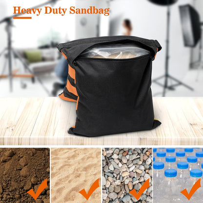 4 Packs Sandbags Weight Bags for Light Stand Photography Video Equipment, Heavy Duty Saddlebag for Backdrop Stand, Photo Tripod, Canopy, Pop up Tent, Umbrella Base, Fishing Chair, Picnic Table