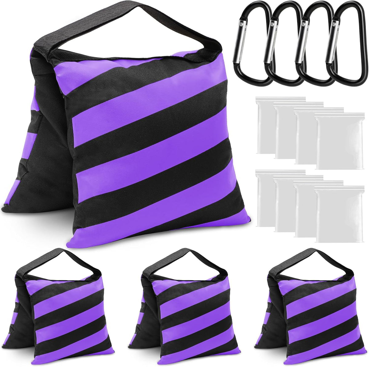 4 Packs Sandbags Weight Bags for Light Stand Photography Video Equipment, Heavy Duty Saddlebag for Backdrop Stand, Photo Tripod, Canopy, Pop up Tent, Umbrella Base, Fishing Chair, Picnic Table
