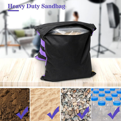 4 Packs Sandbags Weight Bags for Light Stand Photography Video Equipment, Heavy Duty Saddlebag for Backdrop Stand, Photo Tripod, Canopy, Pop up Tent, Umbrella Base, Fishing Chair, Picnic Table