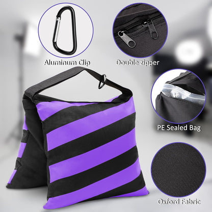 4 Packs Sandbags Weight Bags for Light Stand Photography Video Equipment, Heavy Duty Saddlebag for Backdrop Stand, Photo Tripod, Canopy, Pop up Tent, Umbrella Base, Fishing Chair, Picnic Table