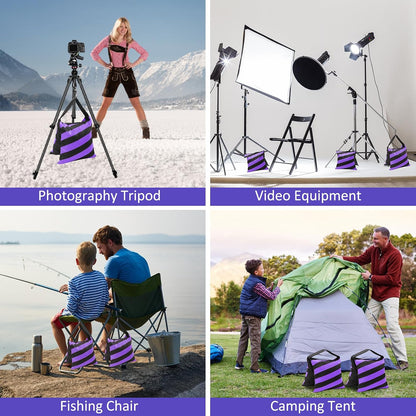 4 Packs Sandbags Weight Bags for Light Stand Photography Video Equipment, Heavy Duty Saddlebag for Backdrop Stand, Photo Tripod, Canopy, Pop up Tent, Umbrella Base, Fishing Chair, Picnic Table