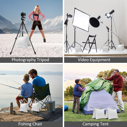 4 Packs Sandbags Weight Bags for Light Stand Photography Video Equipment, Heavy Duty Saddlebag for Backdrop Stand, Photo Tripod, Canopy, Pop up Tent, Umbrella Base, Fishing Chair, Picnic Table