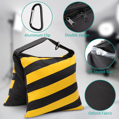 4 Packs Sandbags Weight Bags for Light Stand Photography Video Equipment, Heavy Duty Saddlebag for Backdrop Stand, Photo Tripod, Canopy, Pop up Tent, Umbrella Base, Fishing Chair, Picnic Table